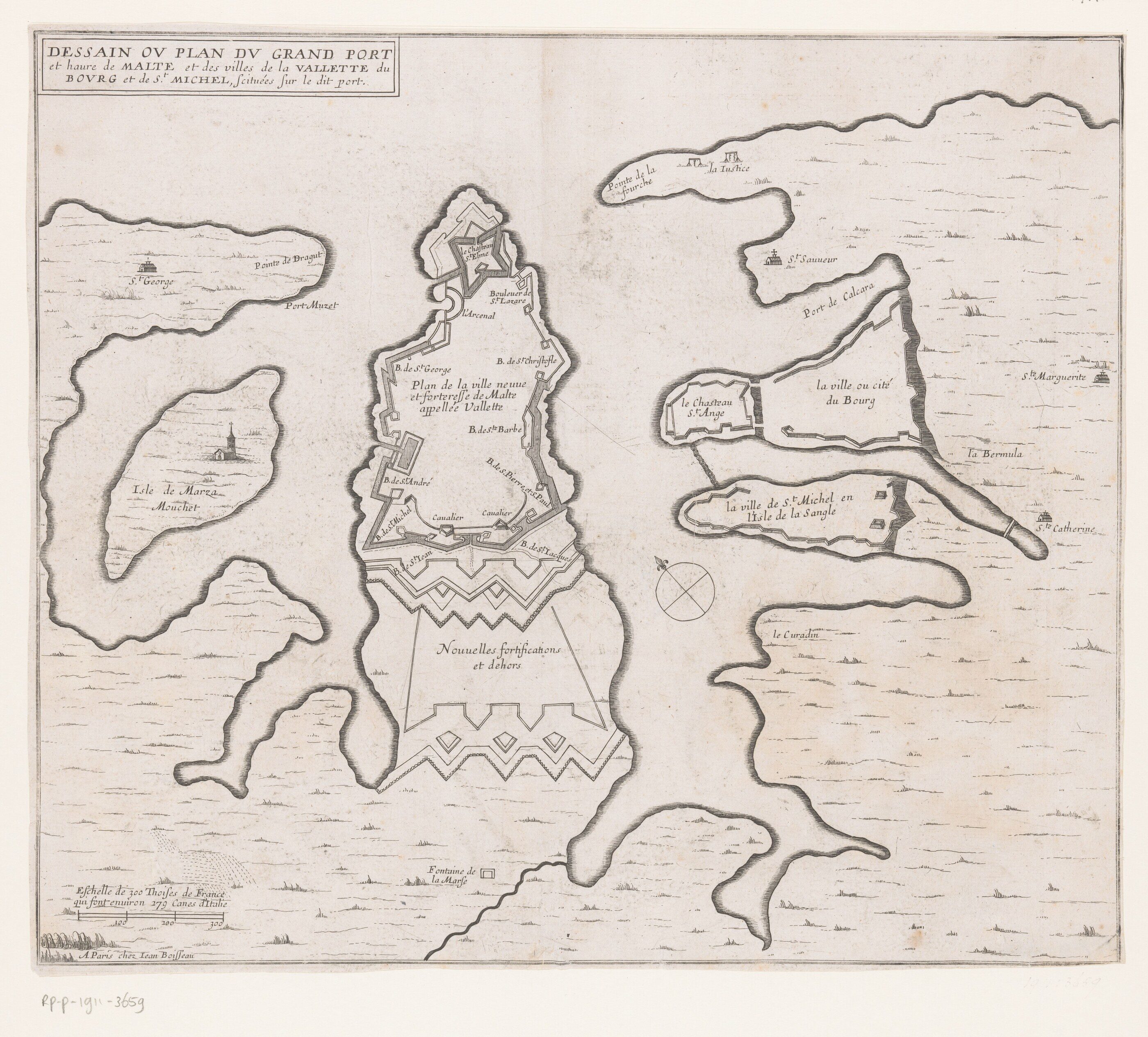 Fortress plan of Three Cities Malta — Bormla, Birgu and Senglea