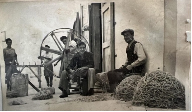 Wizu Ferriggi, rope maker at Bonnici Market, Bormla Malta c.1950